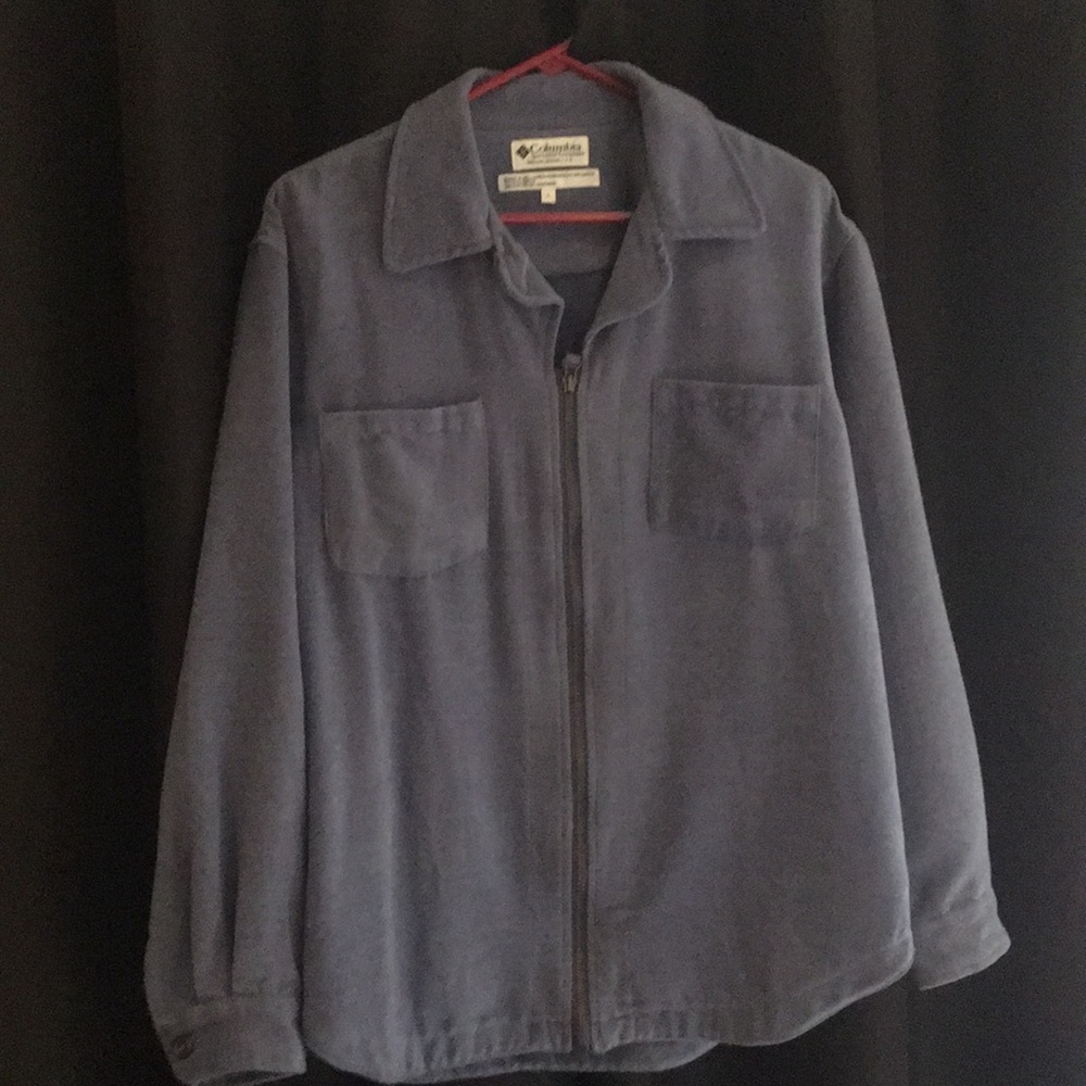Columbia denim colored zipper front collared shirt
